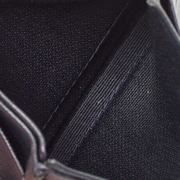 CH Carolina Herrera Dark Blue Monogram Embossed Leather Card Holder - Picture 2 of 4